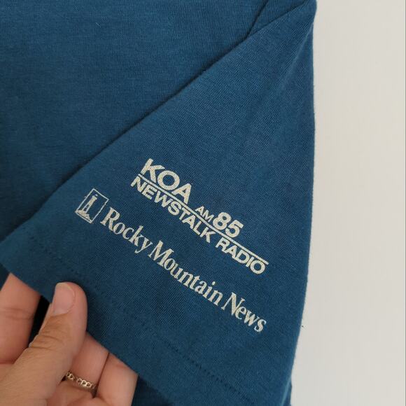 Vintage Hanes 80s Tee Combed Cotton USA Denver Marathon Cup 1984 T-Shirt Medium - Picture 7 of 11